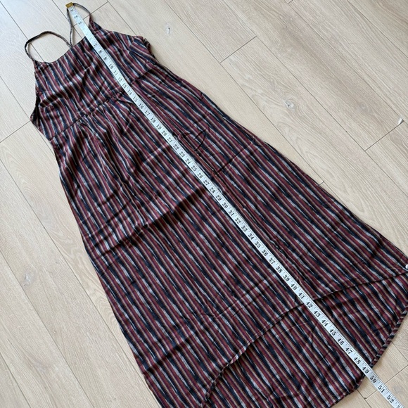 Roxy Multicolor Striped High Low Midi Dress Cotton Women’s Size Medium - Picture 4 of 13